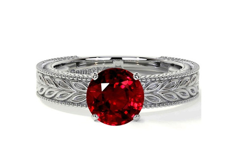 Sophisticated Prong Set Garnet Solitaire Ring