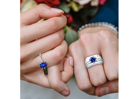 Get Your Stunning Couple Rings with Blue Sapphire Stone