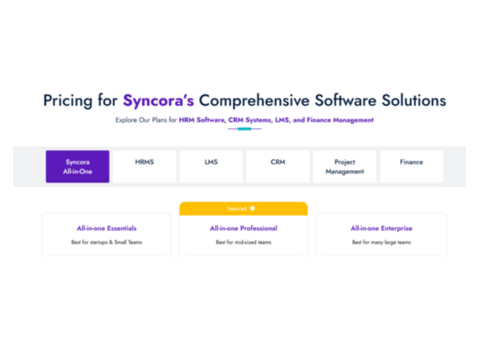 Best HRM & Business Software Pricing | Syncora