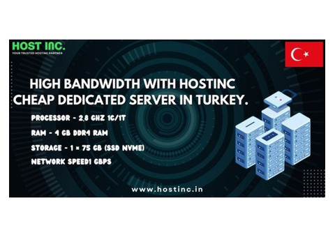 High Bandwidth With Hostinc Cheap Dedicated Server in Turkey.