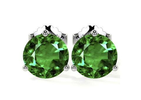 Emerald Studs in Vivid Green Intensity