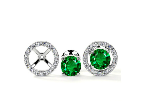 Zambian Heirloom Emerald Studs