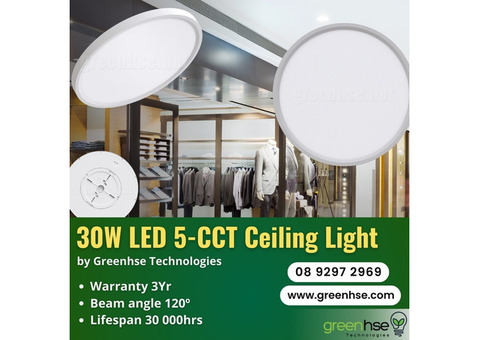 30W LED 5-CCT Ceiling Light by Greenhse Technologies