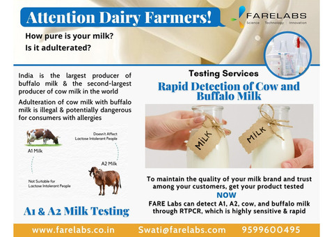 Expert Testing for Milk and Dairy Products -FARE LAbs