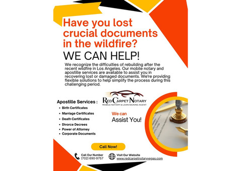 Have you lost important documents in the recent wildfire?