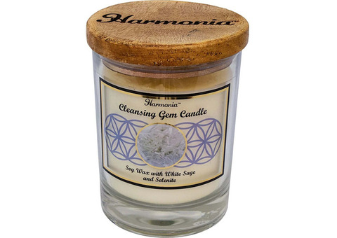 Selenite Gemstone Soy Candle: Illuminate Your Space with Serenity