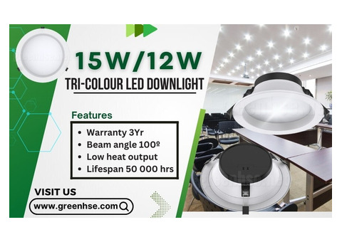 15W/12W Tri-Colour LED Downlight by Greenhse Technologies