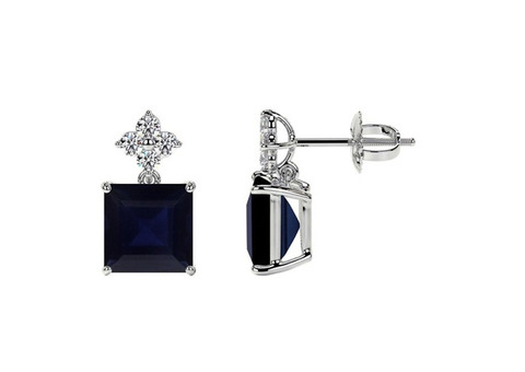 Women Sapphire Earrings Studs