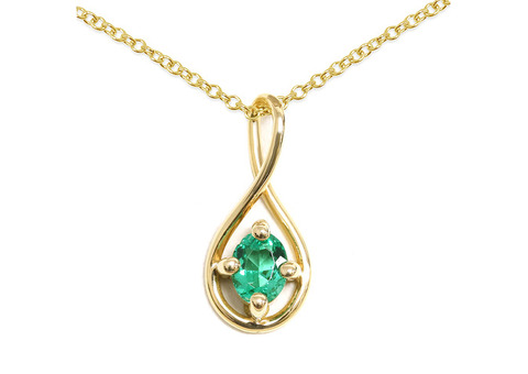 Purchase Oval Cut Emerald Solitaire Necklaces