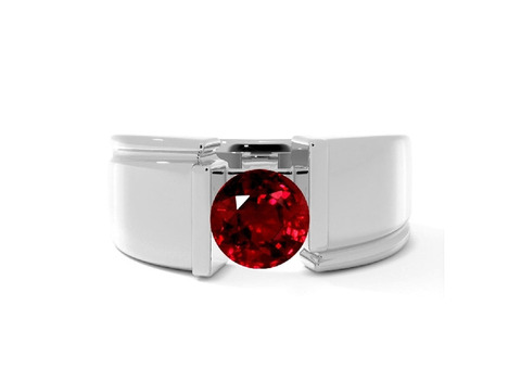 Elegant Bar Set Men’s Ruby Ring