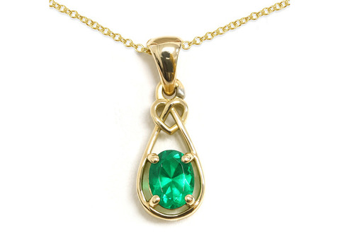 Buy Oval cut Emerald Solitaire Necklaces