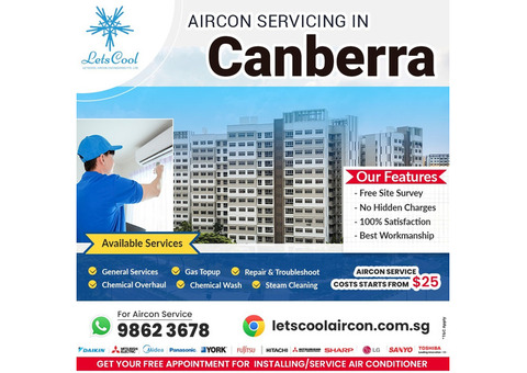 Aircon service in Canberra, Singapore