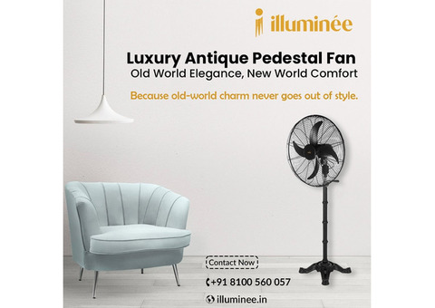 Luxury Antique Pedestal Fan | illuminée