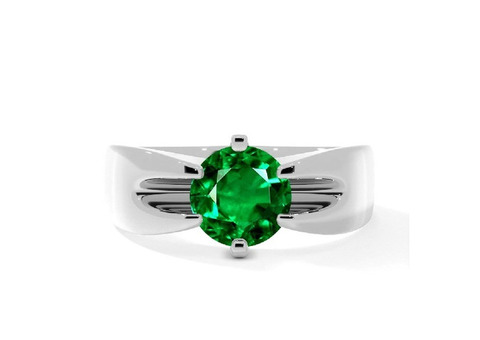 Shop This Dazzling Round Cut Men's Emerald Ring