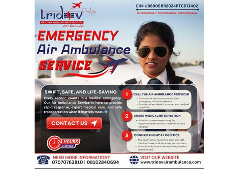 Get Ready to Switch with Tridev Air Ambulance Services in Patna