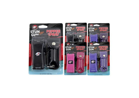 Cheetah Stun Gun LED Flash Light Plus Pepper Spray