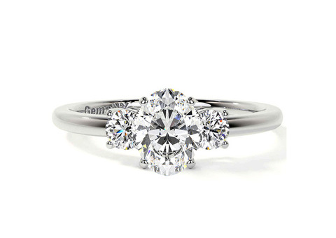 Beautiful Three Stone Lab Made Diamond ring