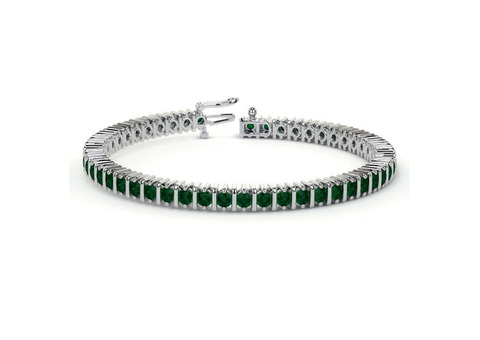 Classic Round Emerald Tennis Bracelet