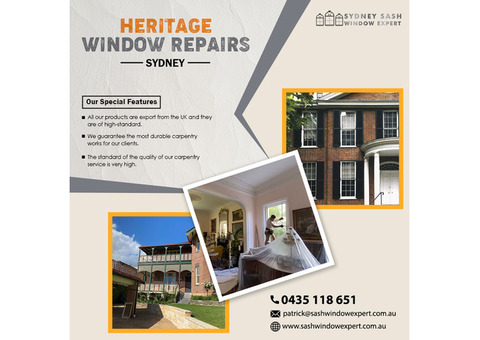 Need Expert Services Of Heritage Window Repairs In Sydney?-Contact Us