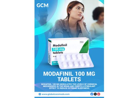 Buy Genuine Modafinil 100 MG Tablets Online - Global Care Meds