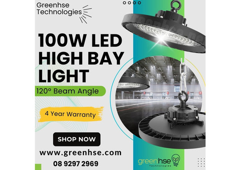 100W LED High Bay Light With 120º Beam Angle By Greenhse