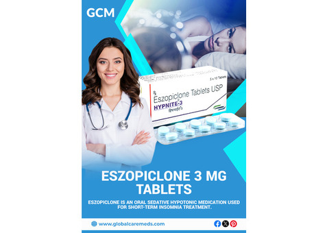 Buy EsZopiclone 3 MG Tablets Online - Global Care Meds