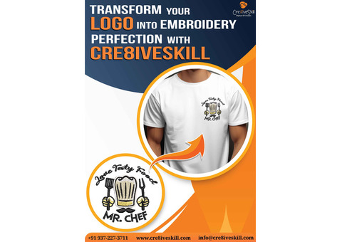 Transform Your Logo into an Embroidery Digitizing with Cre8iveSkill