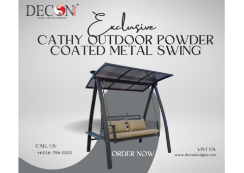 Transform Your Outdoor Space with the Cathy Powder-Coated Metal Swing!