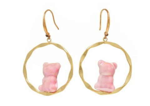 Hot Pink Hoop Earrings - Bontii