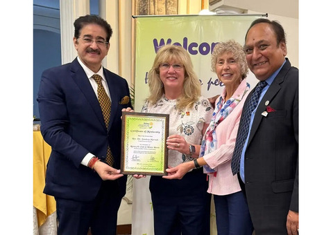 Dr. Sandeep Marwah Inducted as a Member of Rotary E-Club of Winter