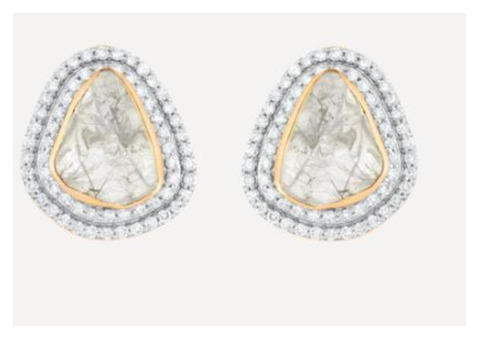 Classic and Elegant Uncut Diamond Ear Studs