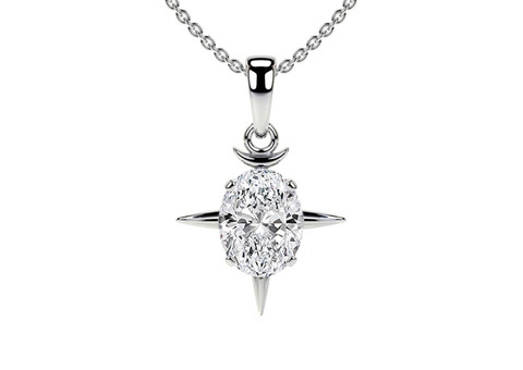 Best Lab Grown Oval Cut Lab Diamond Solitaire Pendant