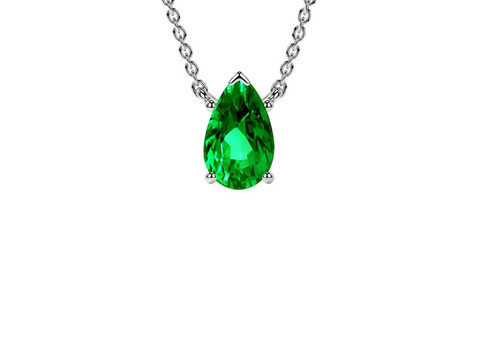 Purchase Emerald Pear Classic Solitaire Pendant