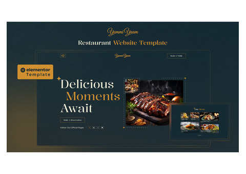 Yummiyaam - One Page Restaurant Elementor Website Template