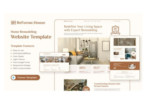 Premium Home Remodeling Framer Template - DesignToCodes