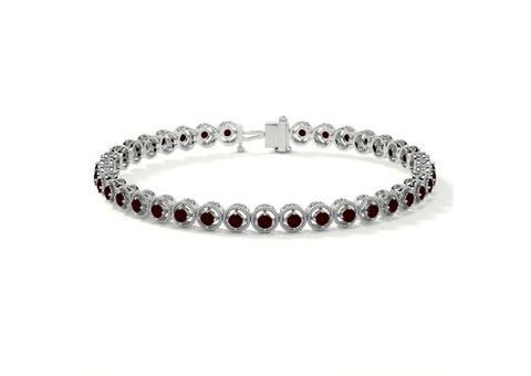 1.90cttw Round Prong Set Natural Ruby Bracelet