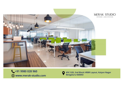 Modern IT Office Interiors in Bangalore by Merak Studio