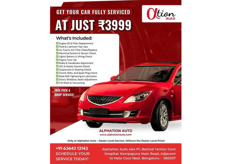 Get Your Car Fully Serviced at Just ₹3999! - Alphation Auto