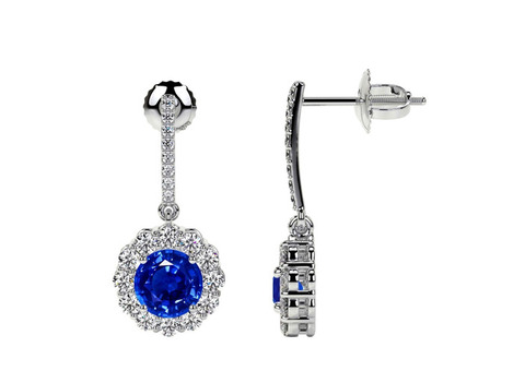Buy 18K White Gold Sapphire Earrings Online