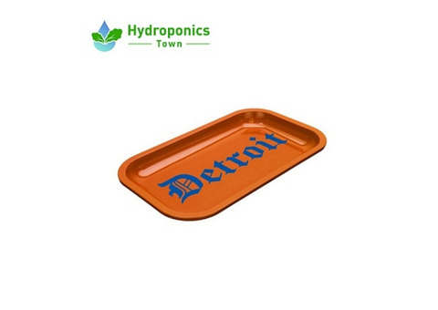 Med Dope Trays x Detroit- Orange background Blue logo