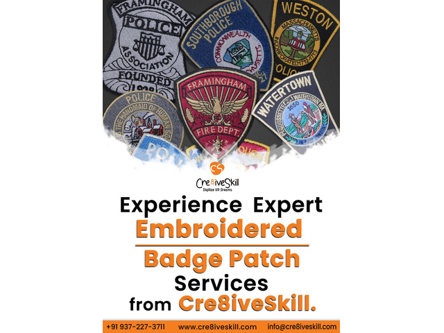 Experience expert Embroidered Badge Patch Services from Cre8iveSkill Experience expert Embroidered Badge Patch Services from Cre8iveSkill