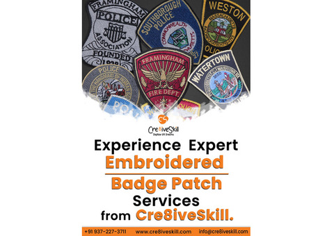 Experience expert Embroidered Badge Patch Services from Cre8iveSkill