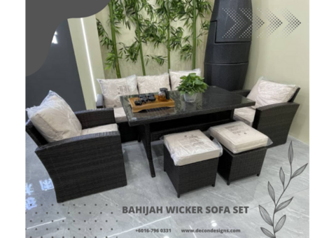 Say hello to the Bahijah Wicker Sofa Set