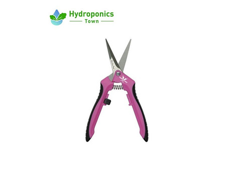 Piranha Pruner Trimming Scissors, Pink Handle, Steel Blade
