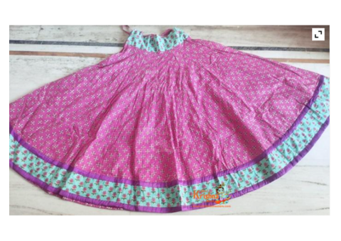 Online Cow Design Cotton Flower Designer Gopi Dress Outfit