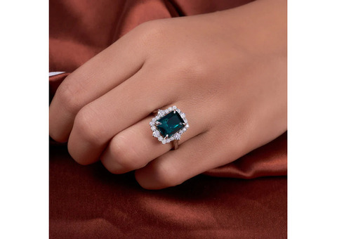 Stunning Moissanite Emerald Engagement Rings for Sale