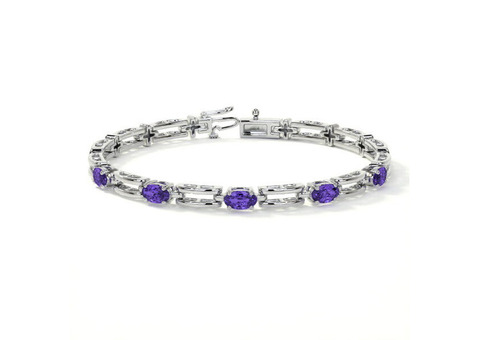 1.25 Carat Prong Set With Natural Tanzanite Bracelet