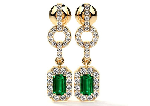 Buy GIA Certified Emerald Stud Earrings for Sale