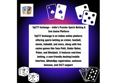 Taj777 Exchange  India’s Premier Sports Betting, Live Casino Platform