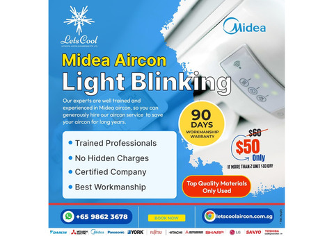 Midea aircon light blinking  service